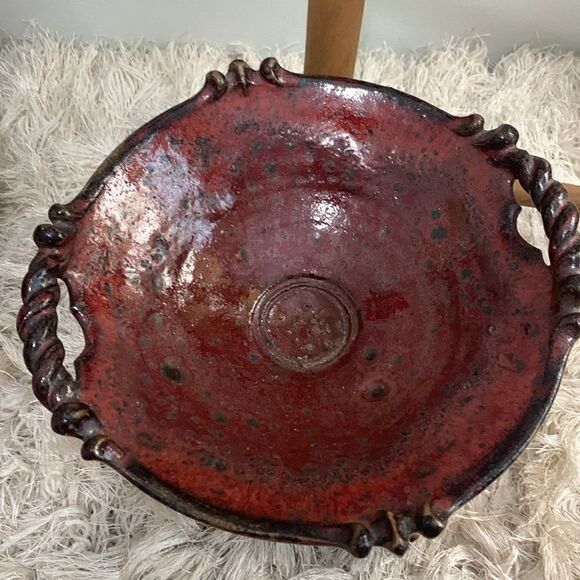 Handmade Artist Signed Stein Studio Art
Pottery Small Pedestal Bowl - Picture 3 of 17